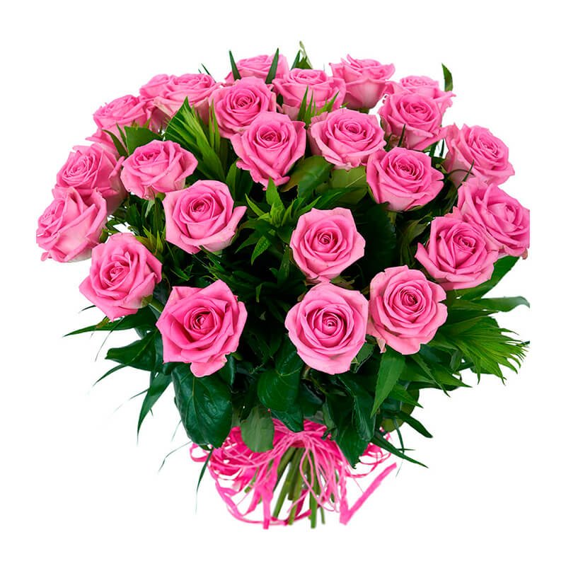 Букет из розовых роз "Поздравляю!"